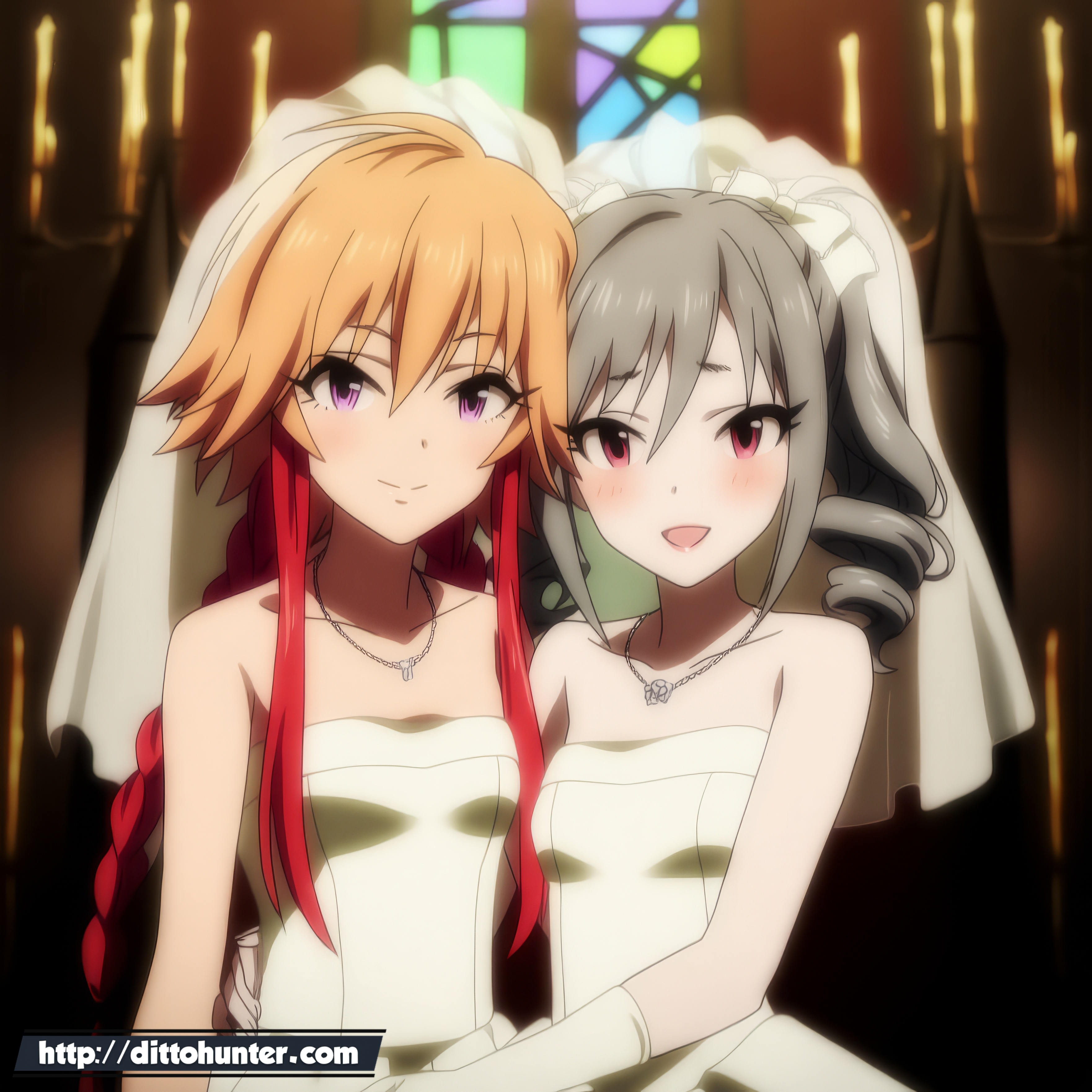 LES - Asuka ninomiya & Ranko kanzaki(Idolmaster cinderella girls) wedding night - [R-18]
