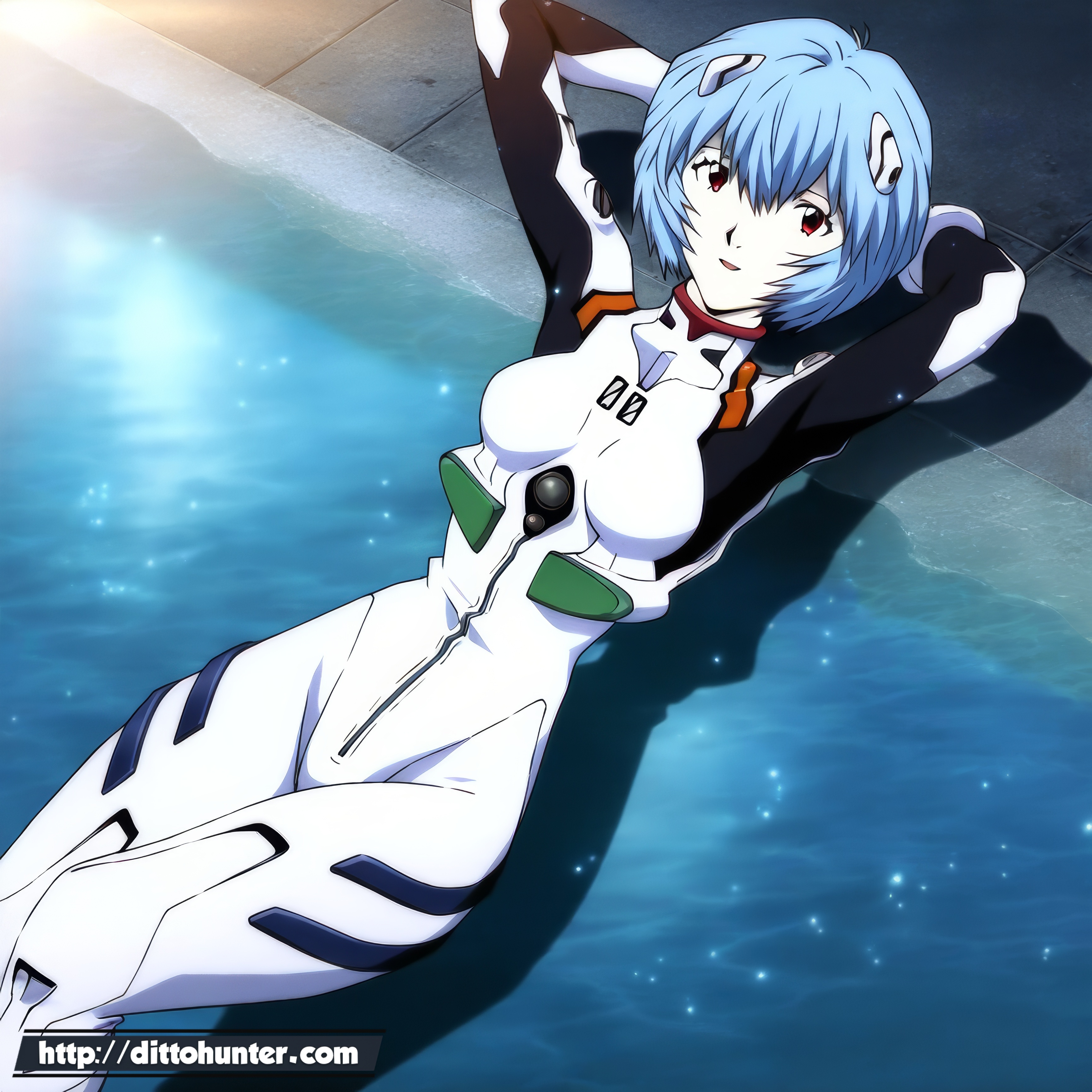 WHI - Rei Ayanami (Evangelion) sexy poses with white plugsuit - [ECHI]