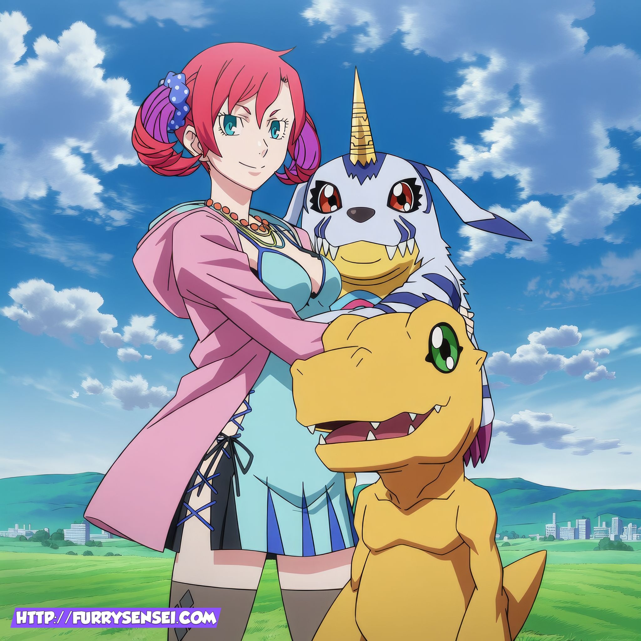 TRA - Nokia Shiramine & Gabumon & Agumon (Digimon Cyber Sleuth) Playful Intentions of the Digital World