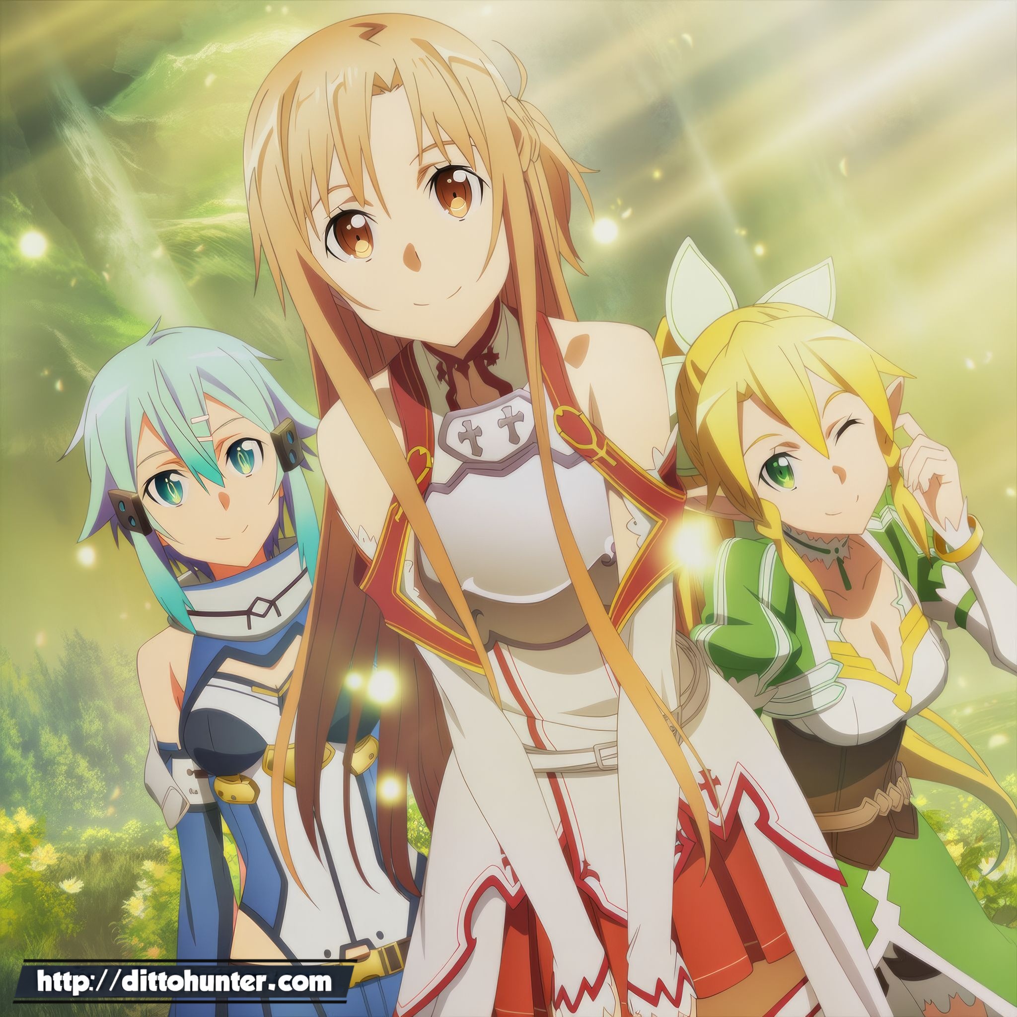 THR - Sinon, Asuna, Leafa (Sword Art Online) Sensual Standoff in the Virtual Realm
