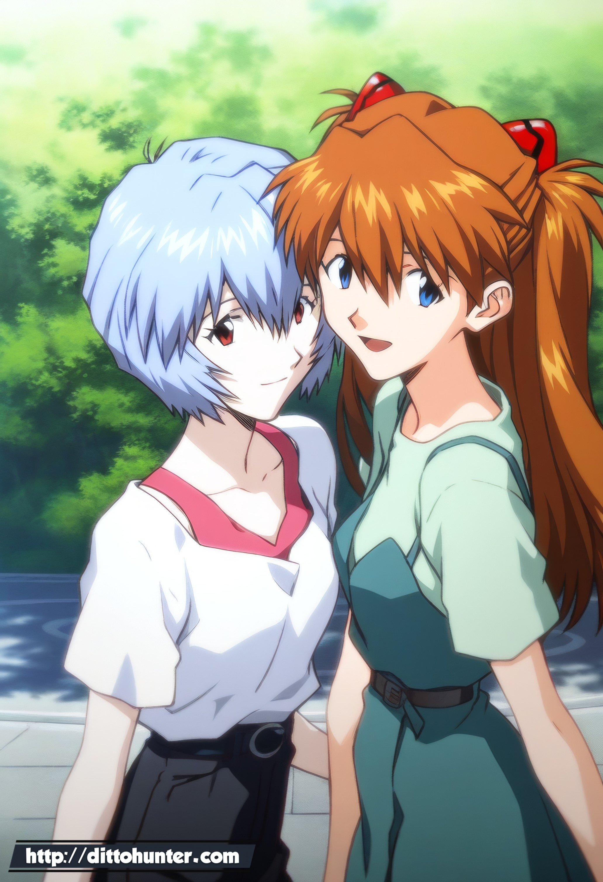 LOV - Asuka & Rei Ayanami (Evangelion) SFW love relationship - [ECHI]