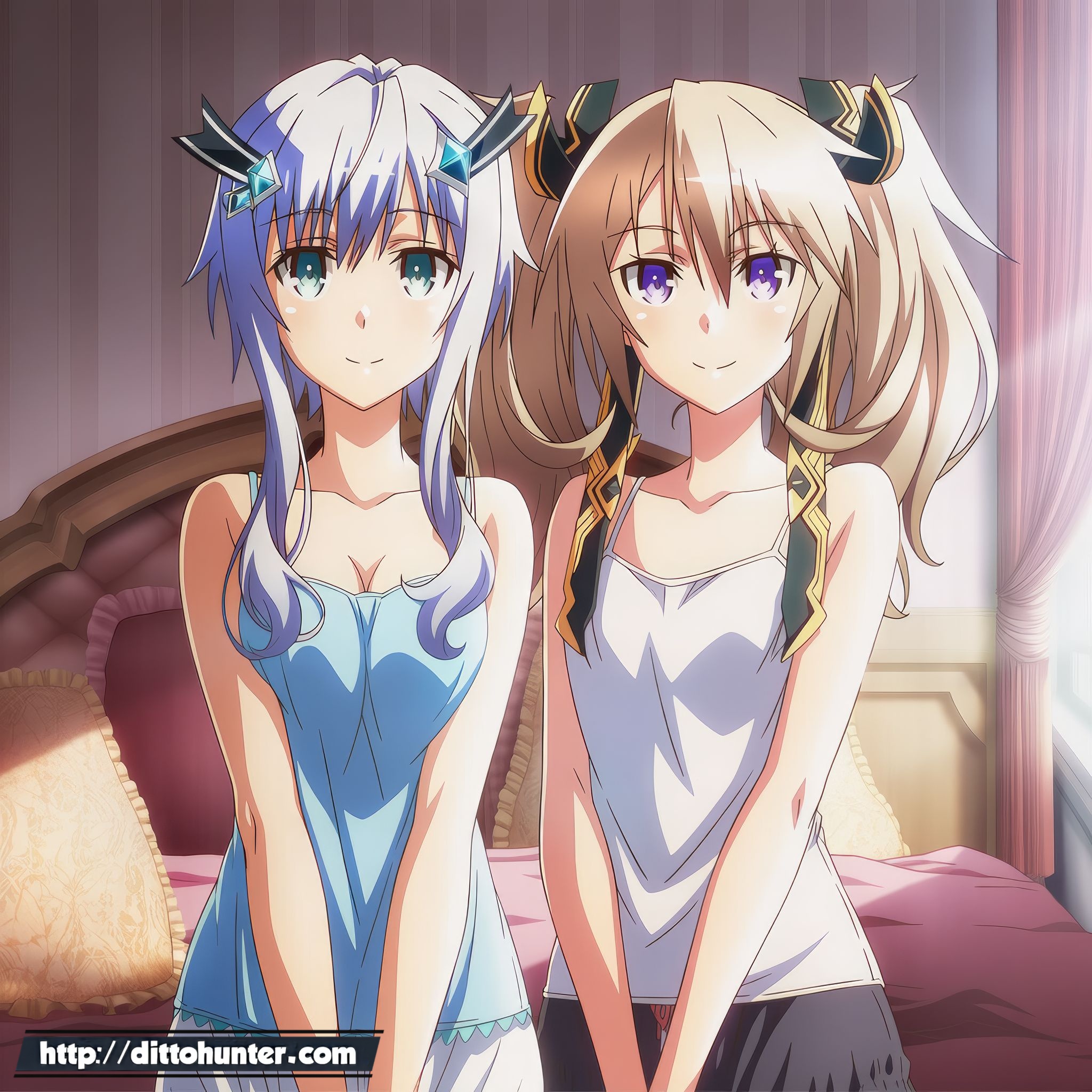 LES - Sasha Necron & Misha Necron (The Misfit of Demon King Academy) Playful Sisterly Night
