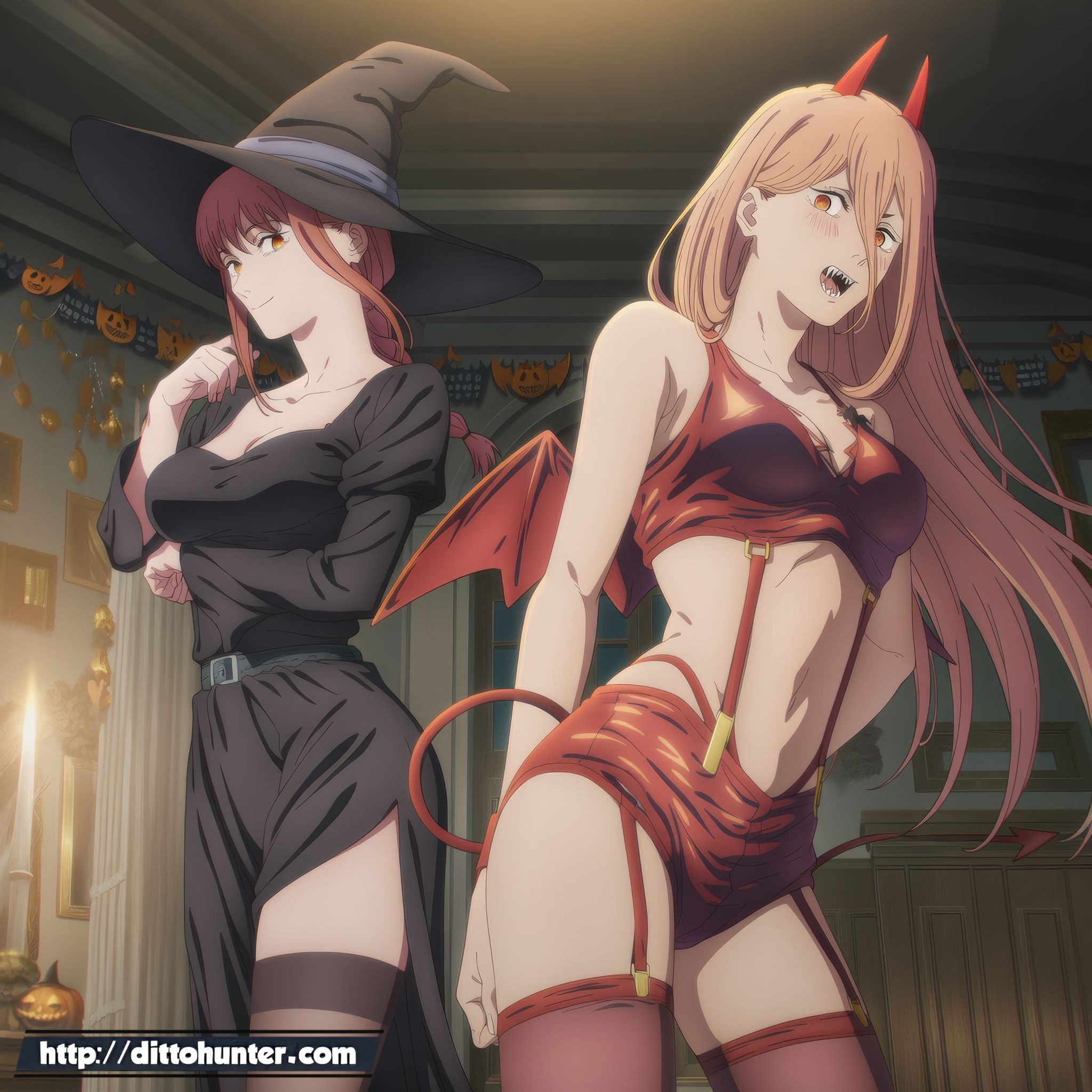 HWN - Makima & Power (Chainsaw Man) Bewitching Halloween Seduction